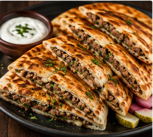 Arayes (Lebanese Crispy Meat Stuffed Pita)