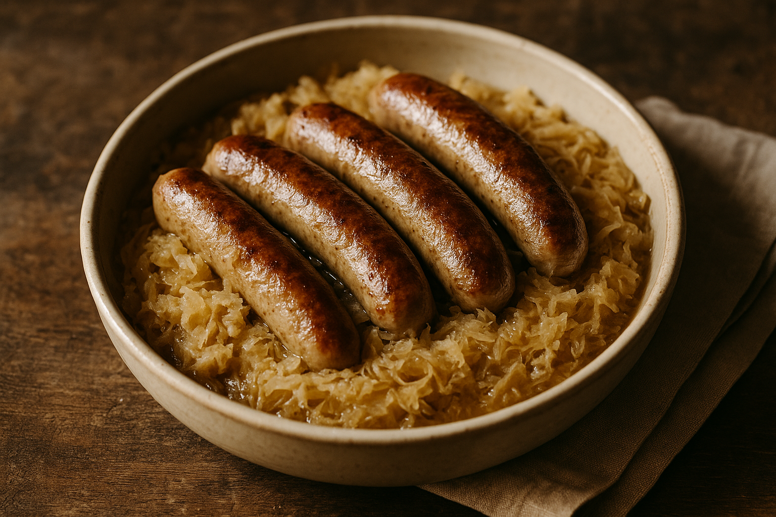 Bratwurst with Sauerkraut