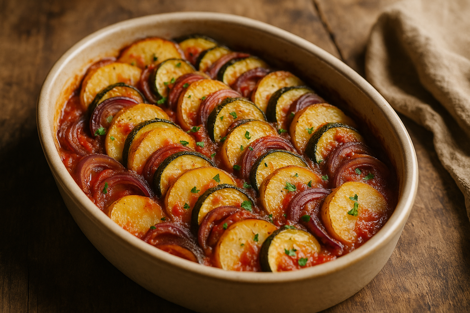 Briam (Greek Baked Zucchini and Potatoes)