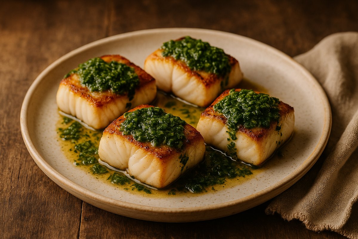 Chilean Sea Bass with Salsa Verde