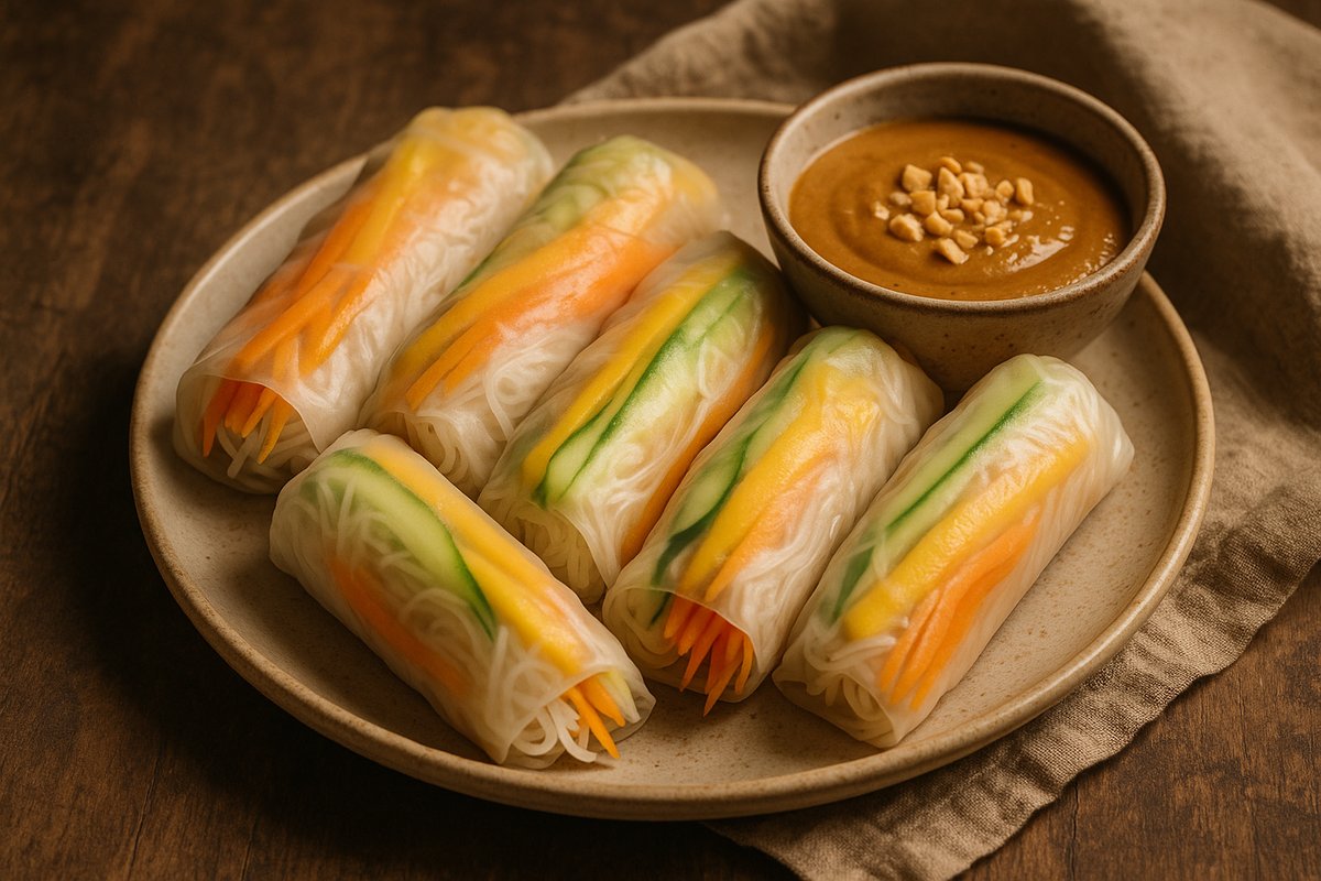 Fresh Spring Rolls with Peanut Sauce