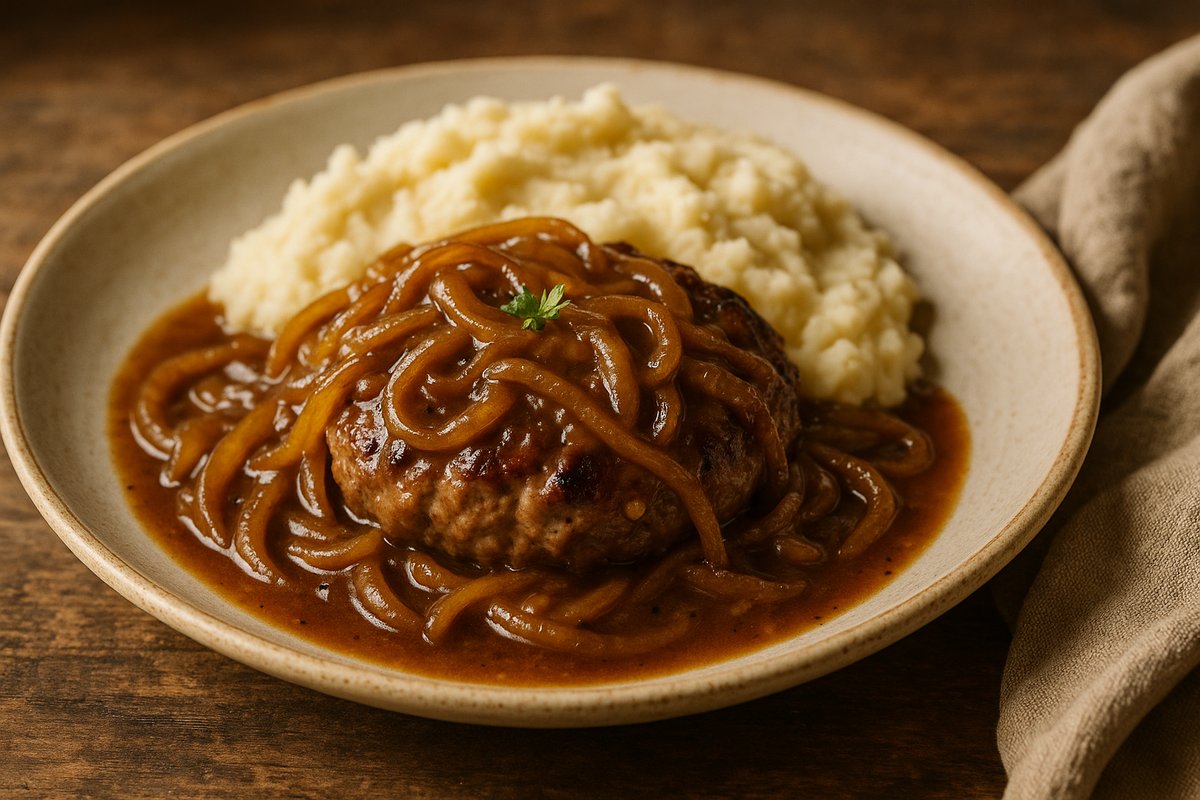 Hamburger Steak with Caramelized Onion Gravy