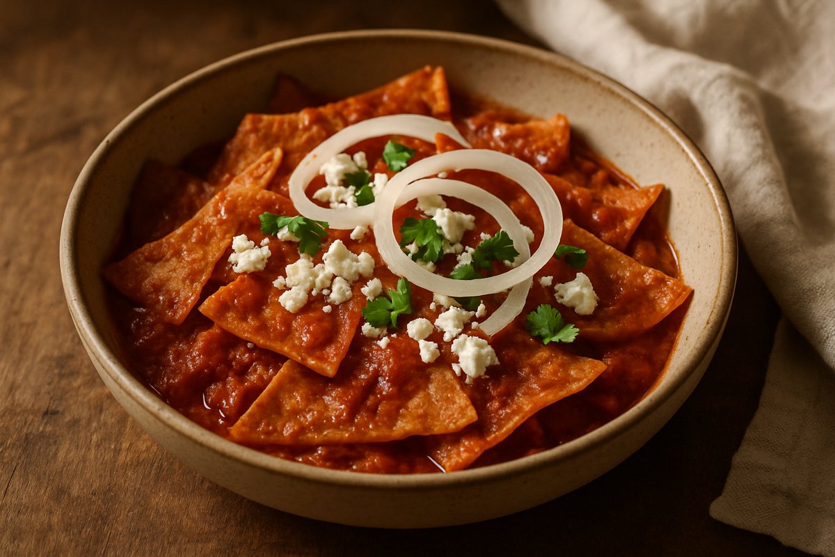 Homemade Chilaquiles Rojos