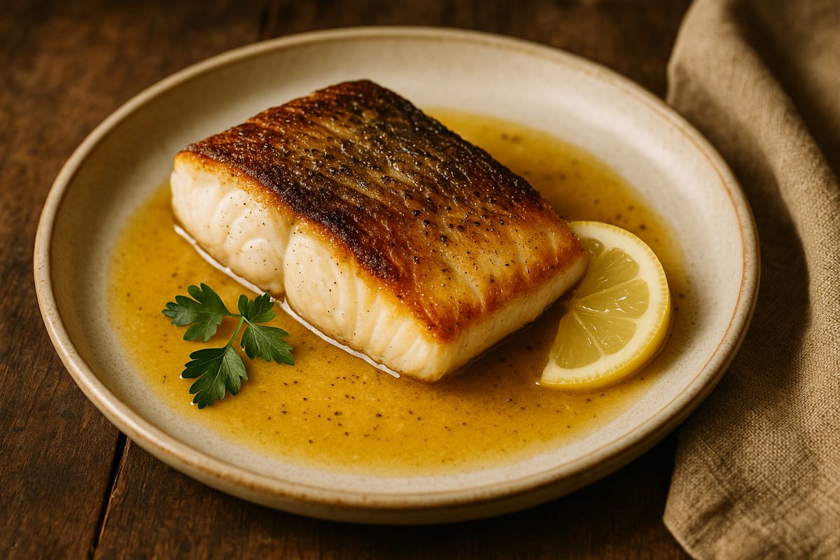 Pan-Seared Halibut with Lemon Butter