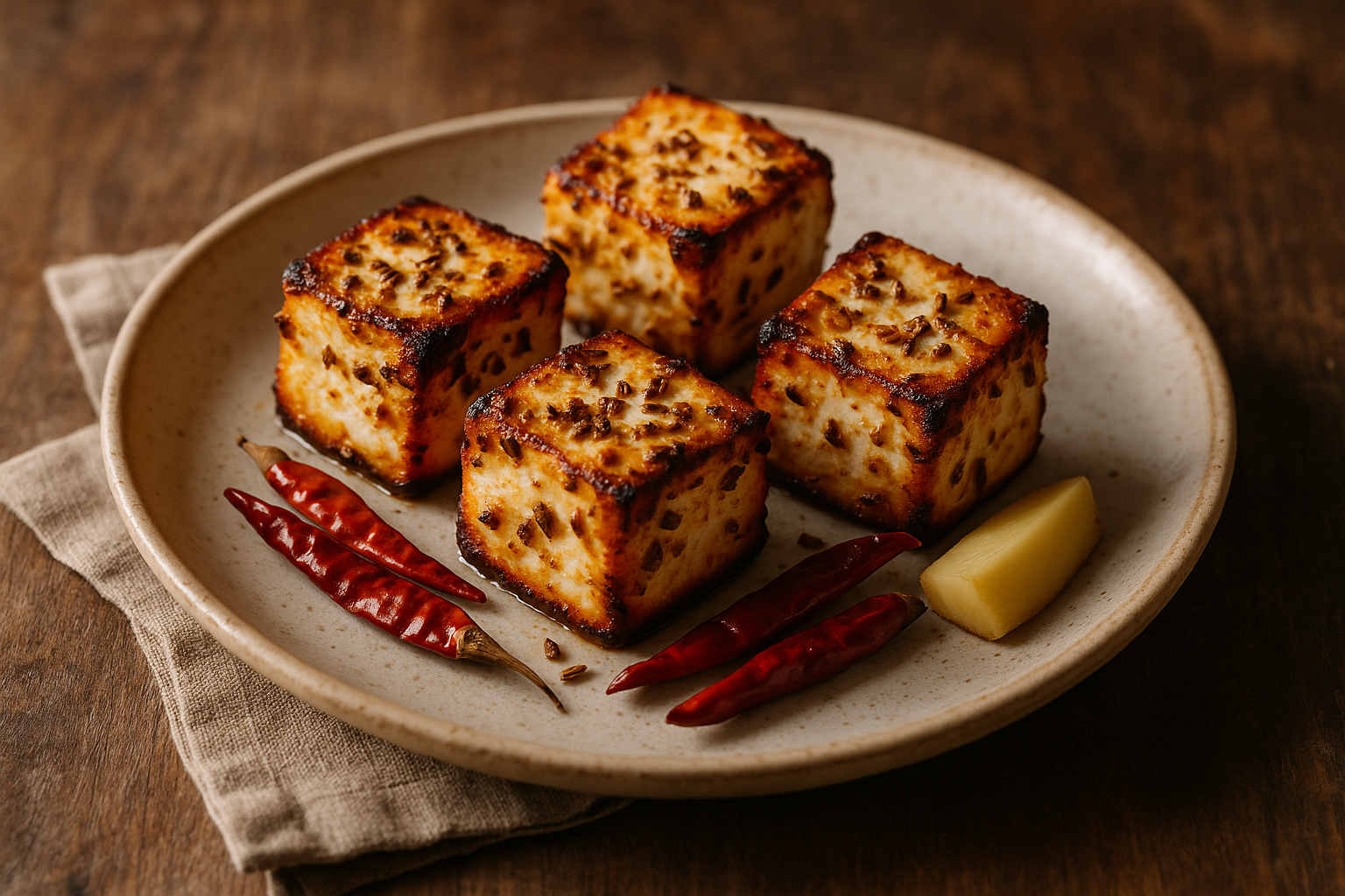 Paneer Ajwaini Tikka (Fresh Roasted Paneer with Carom)