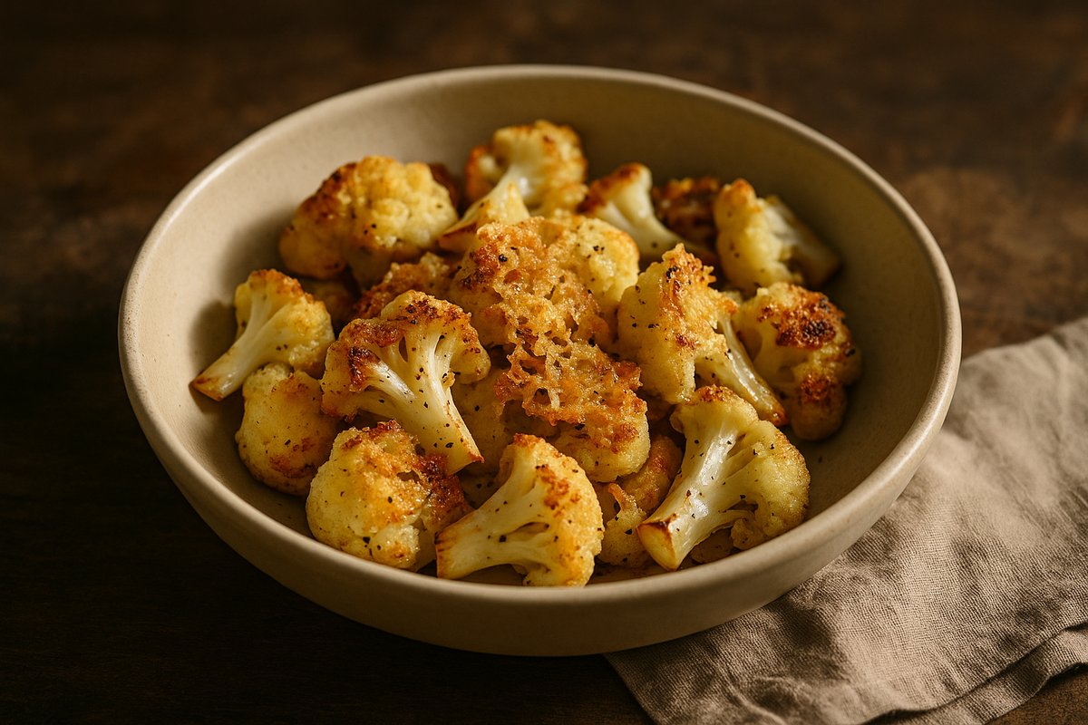 Roasted Cauliflower with Crispy Parmesan
