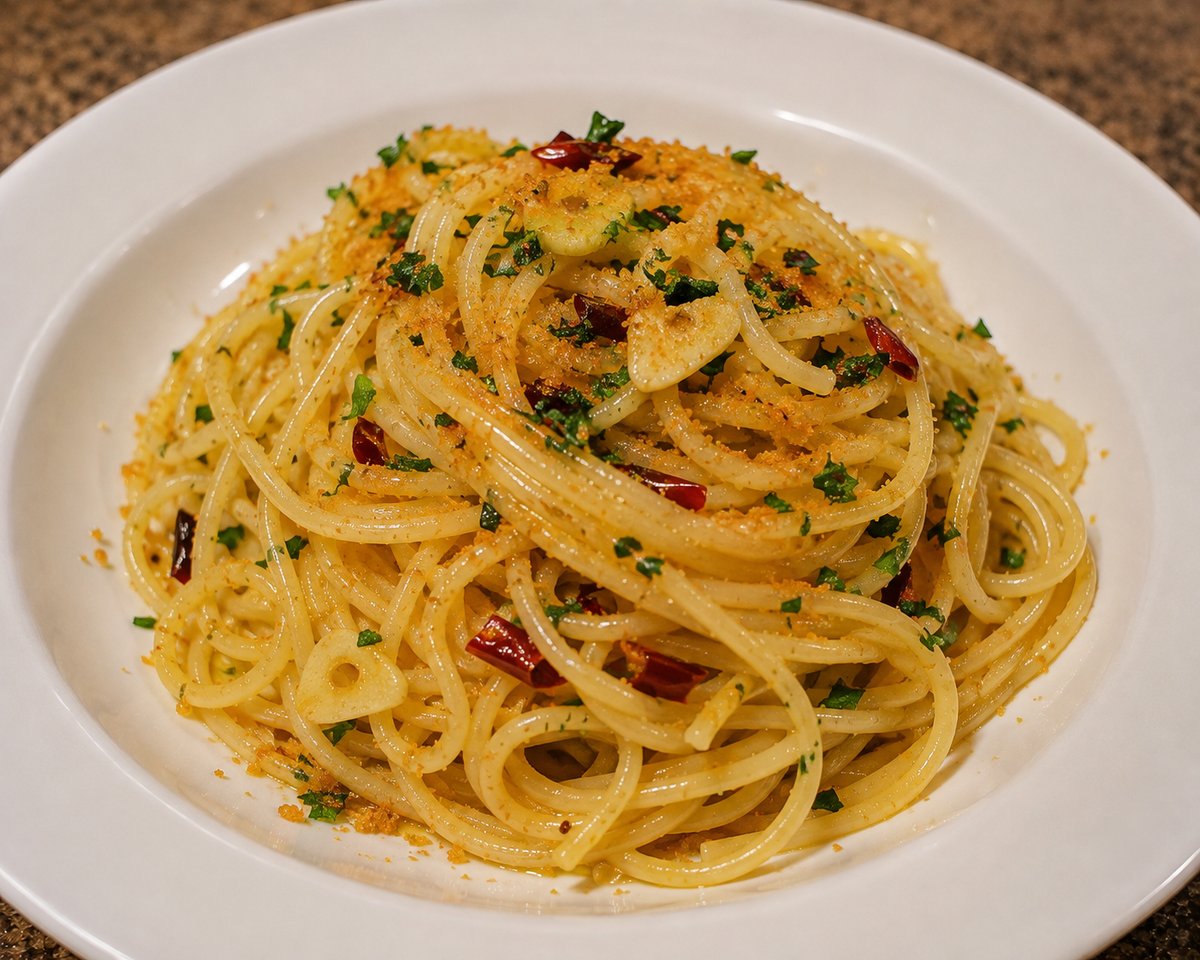 Spaghetti Aglio, Olio e Peperoncino con Bottarga