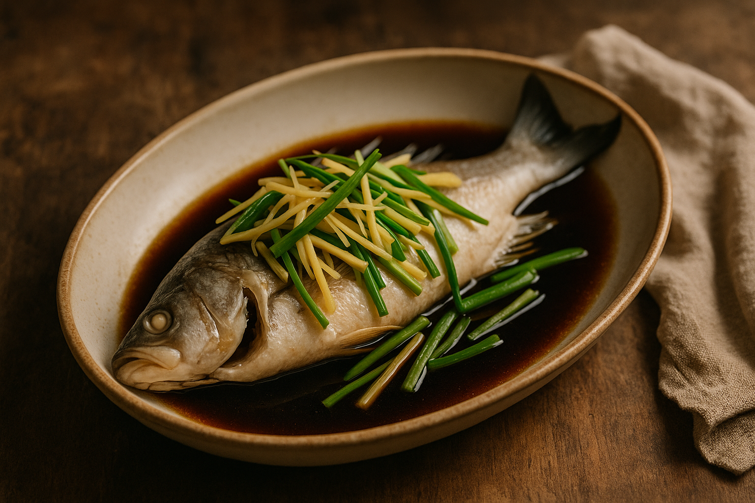Steamed Fish with Ginger and Scallion