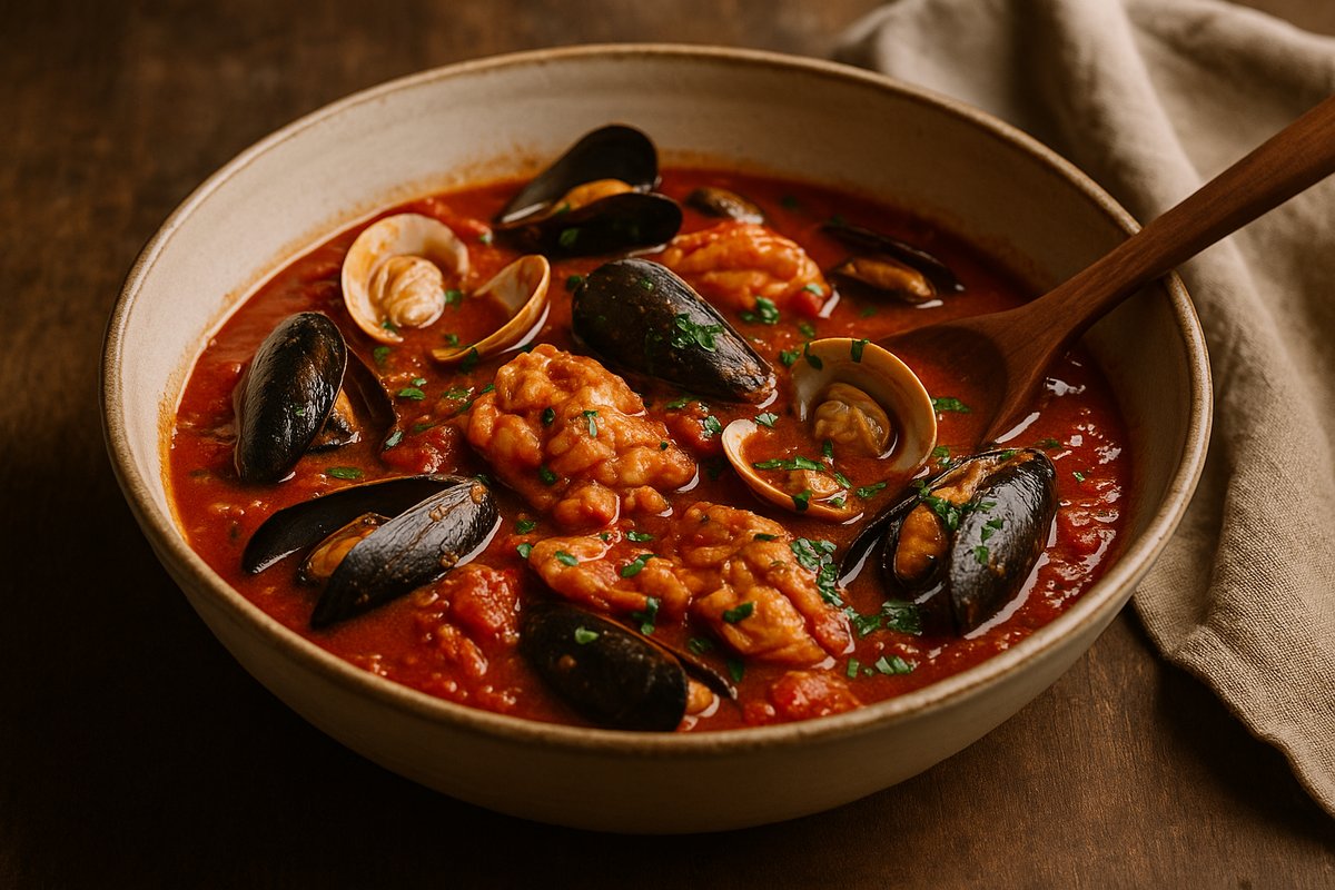 Zuppa di Pesce e Frutti di Mare (Mediterranean Seafood Soup)
